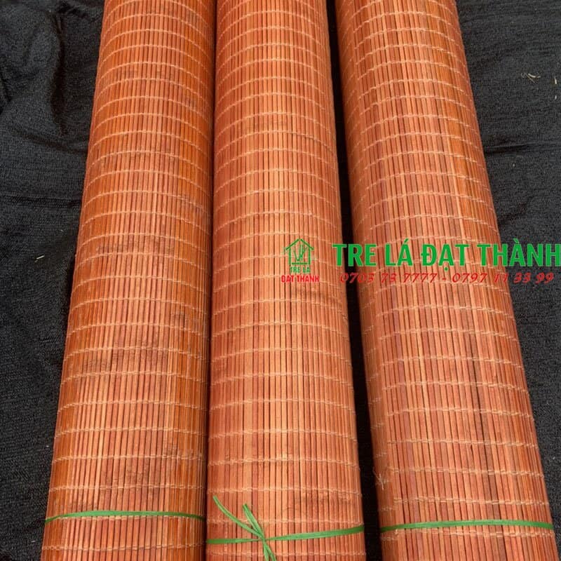 Mành Tre Trúc Cạo Tinh Màu Đỏ - MTT002